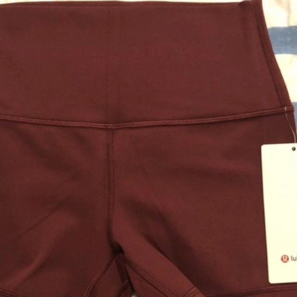 LULULEMON Align 8” YOGA Bike Shorts HIGH RISE waist Red merlot size 4